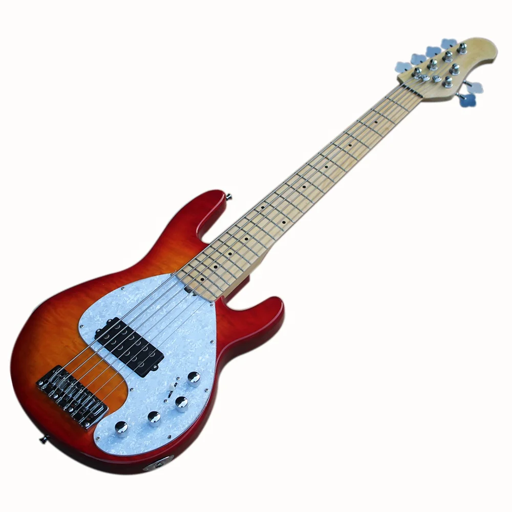 

6-струнная электрическая бас-гитара Cherry Sunburst с активными звукоснимателями, кленовым грифом