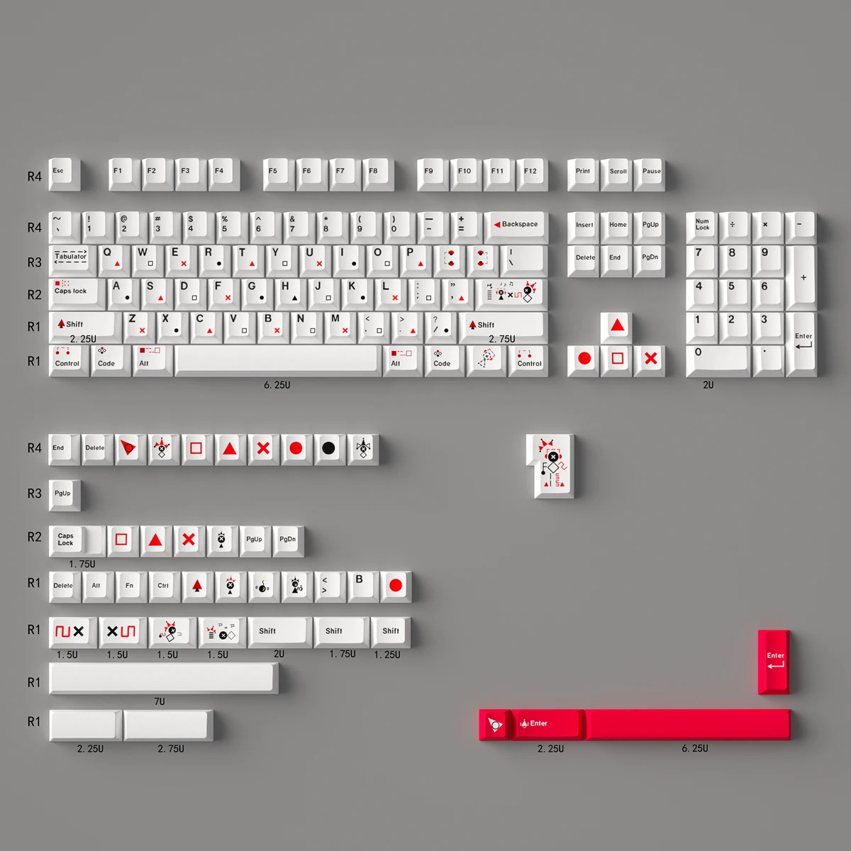 Tic Tac Toe Keycaps PBT dye-Sublimation 148-key 1 Set Cherry MX Switches for Wooting and other mechanical keyboards