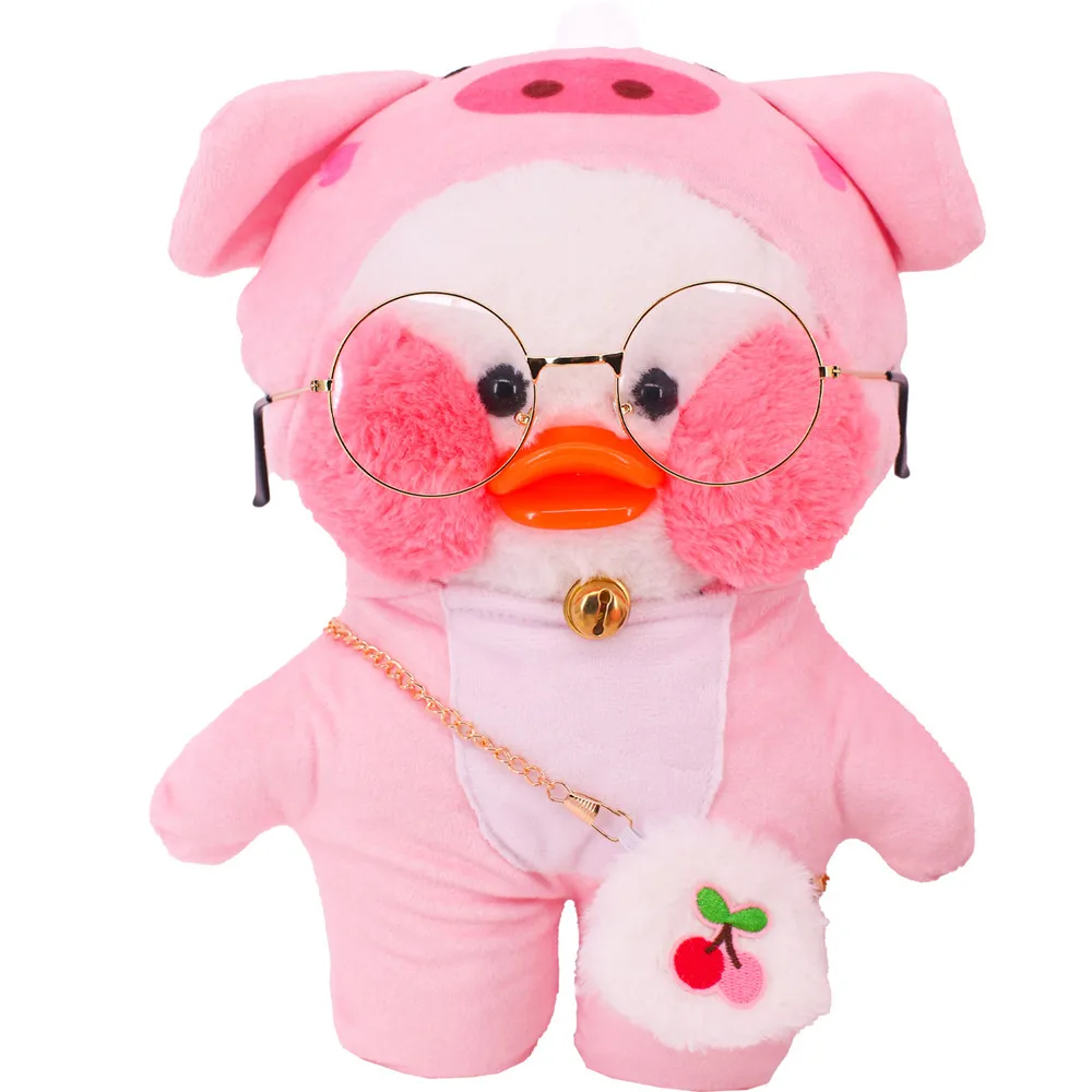 Kawaii Duck Sweater Uniform Pink Suitable For 30Cm Lalafanfan Plush Yellow Duck Clothes Glasses Accessories Children Girls Gifts