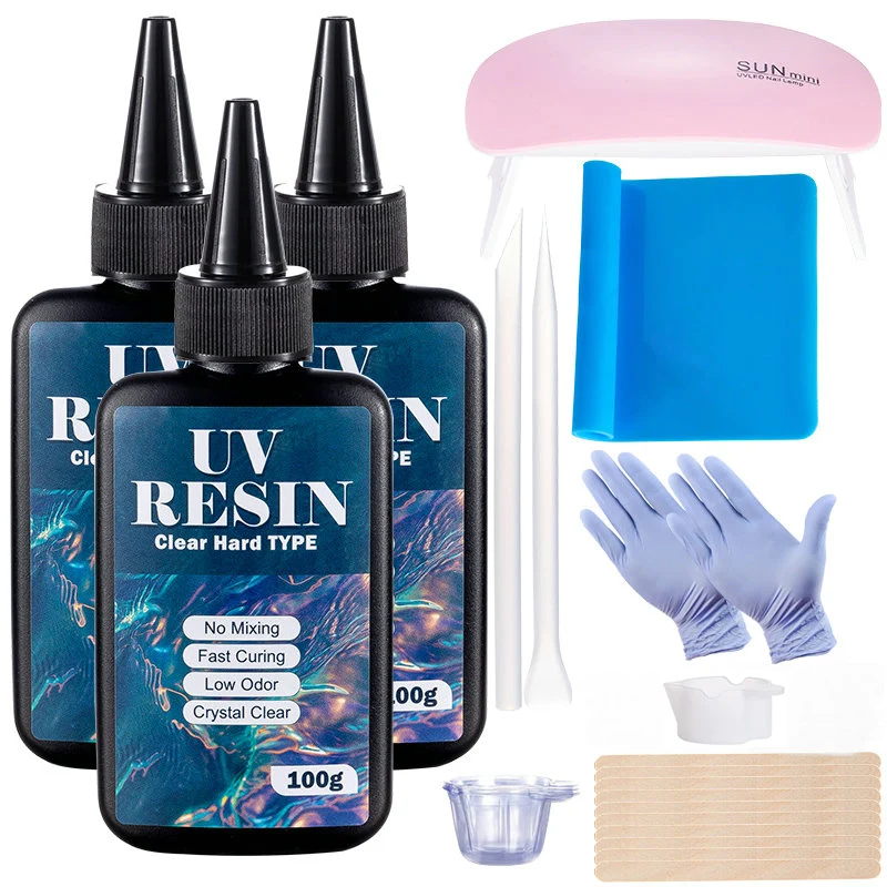 

100g/250g Clear UV Resin Hard Type One Minute Ultraviolet Solar Fast Curing Epoxy Resin Glue for Casting Molds Jewelry Craft DIY