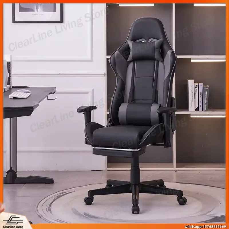 Ergonomic Gaming Chair with Lumbar Support Adjustable Height Racing Style Computer Chair for Esports Streaming Office Work