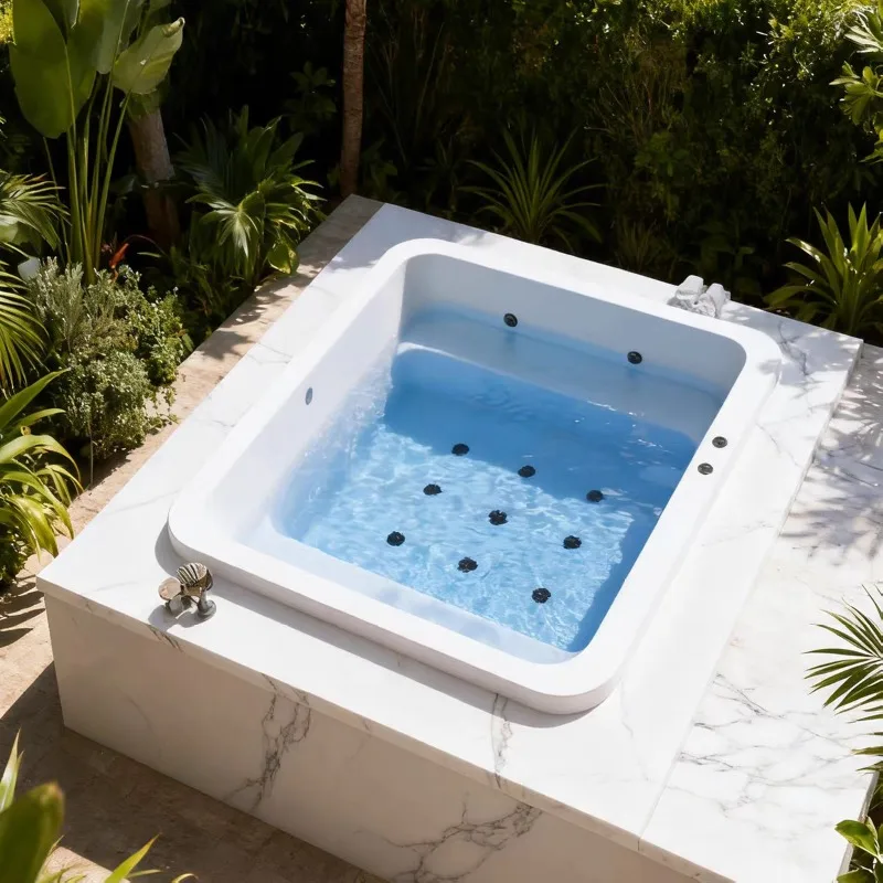 Built-in bathtub surfing massage home intelligent heating Japanese-style constant hot spring acrylic outdoor large bath