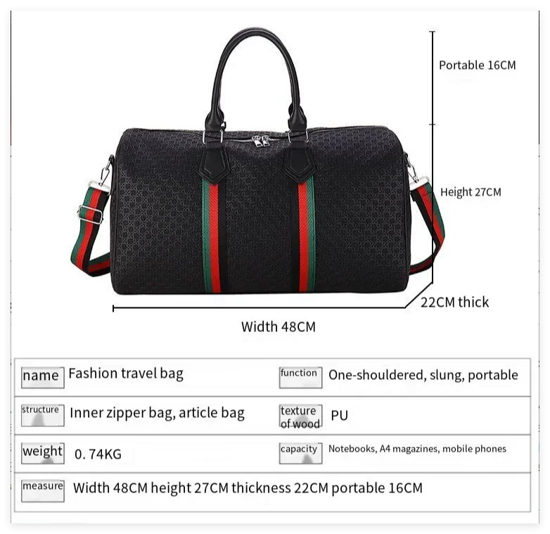 Fashion Travel Bag Women\'s Large Capacity Waterproof Portable Maternity Bag Sports Fitness Bag Travel Short Luggage Bag