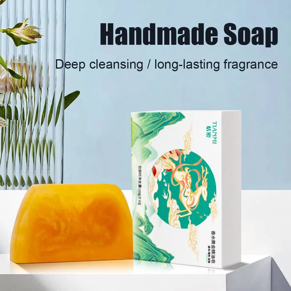 

Luxury Scented Soap with Long-Lasting Fragrance, Oil Control & Smooth Skin Cleansing Bar, Nourishing 100g Gift Soap