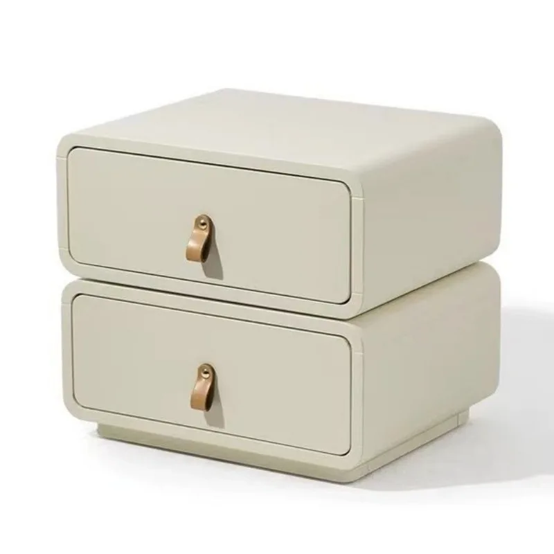 Cream wind rotatable paint bedside table storage cabinet light luxury high-end bedside table