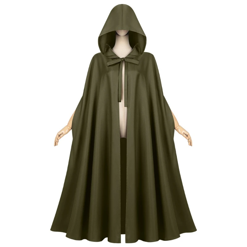2025 New Medieval Hooded Cape for Men and Women,Halloween COS Solid-Color Monk Grim Reaper Wizard Cloak Unisex One Size Fits All