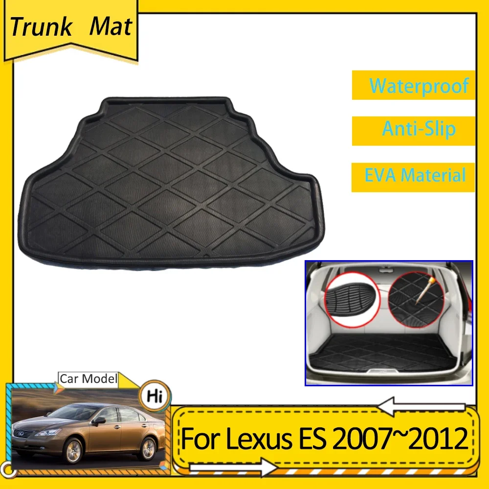 Car Trunk Mat for Lexus ES 350 ES350 Accsesories 2007~2013 2008 Waterproof Anti-slip Pad Cargo Boot Liner Tray Protective Carpet