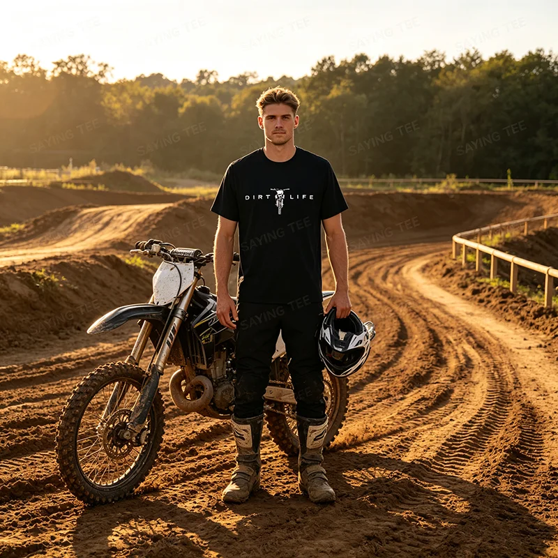 Dirt Bike Motocross-Bekleidung – Dirt Bike Motocross T-Shirt Y2k Motorrad-Liebhaber-Grafik Damen Herren Kleidung Motorrad Outdoor-T-Shirts – Detail 5