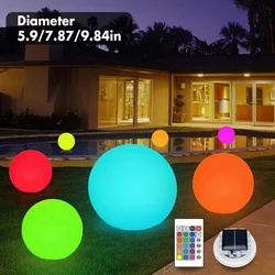 Solar Rechargeable LED Ball Light Color Changing Solar Globe Lamp IP67 Waterproof Outdoor Garden Light for Bar Yard Patio Path