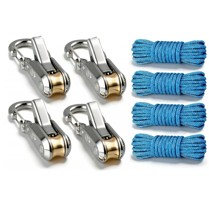 Touwbindgereedschap en spanner met rolspanner, robuuste intrekbare gesp met accessoirekabel, geschikt voor kamperen
