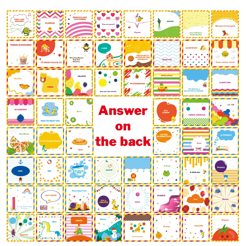 60PCS/Pack Lunchbox Two-sided Cartoon Joke Cards Teenager School Parties Entertainment Note Cards Lunch Box Study Notes Cards