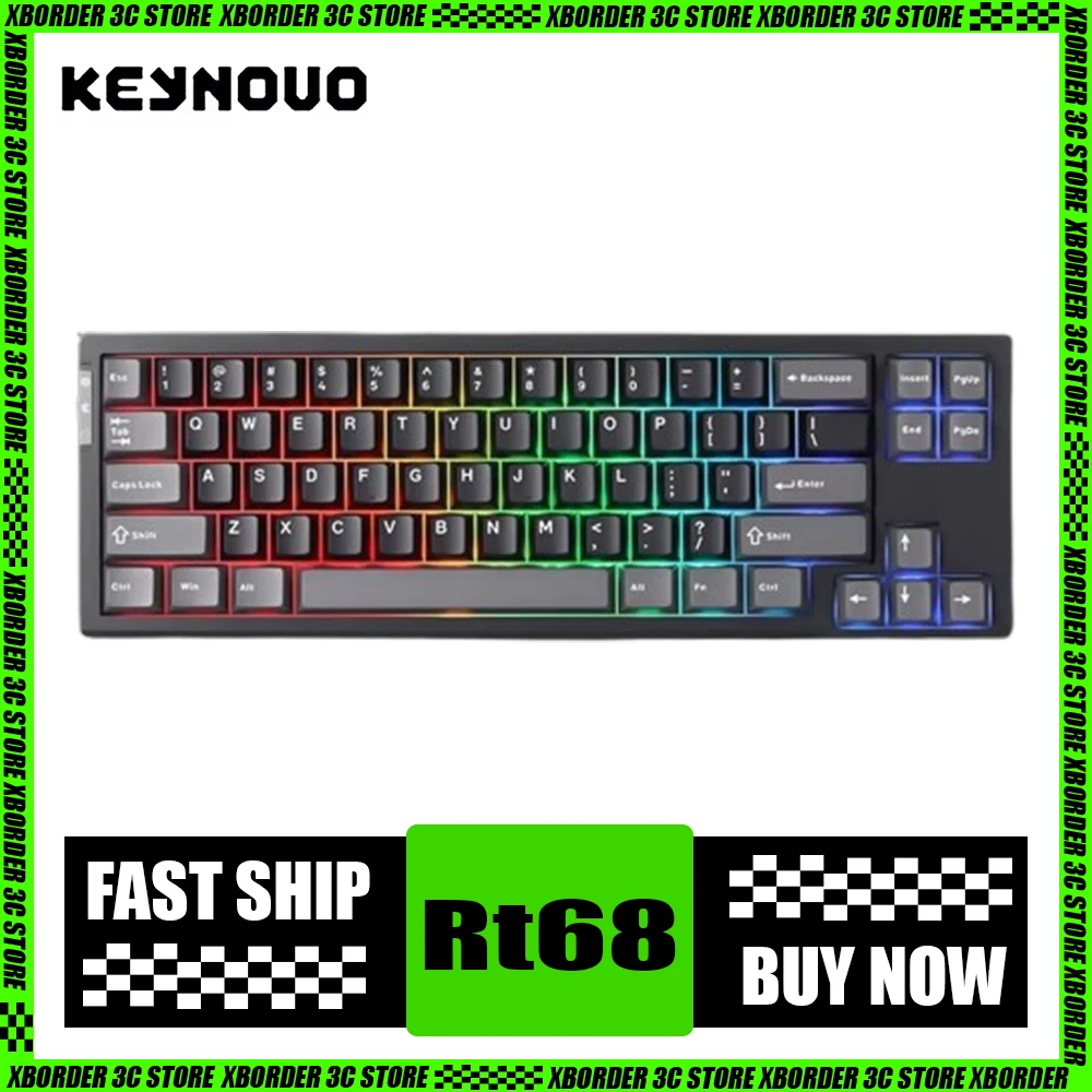 Yunzii Rt68 Magnetic Switch Keyboard Quick Trigger Fps Rgb Low Delay E-Sport Gaming Keyboard Hot Swap Gasket Pc Gamer Accessory