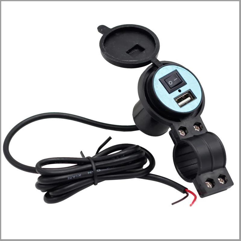 Wasserdichtes Motorrad-Lenker-USB-Ladegerät 12V 5V-1,5A Moto-Adapter Stromversorgungssteckdose für Handy Motorradzubehör