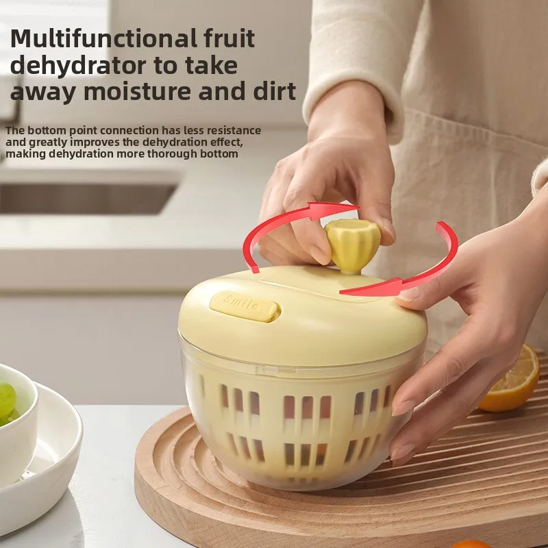 เครื่องขจัดน้ําออกสลัดผลไม้เขย่าน้ํา Diviner คู่มือ Shaker ผัก Shaker ตะกร้าระบายน้ํา