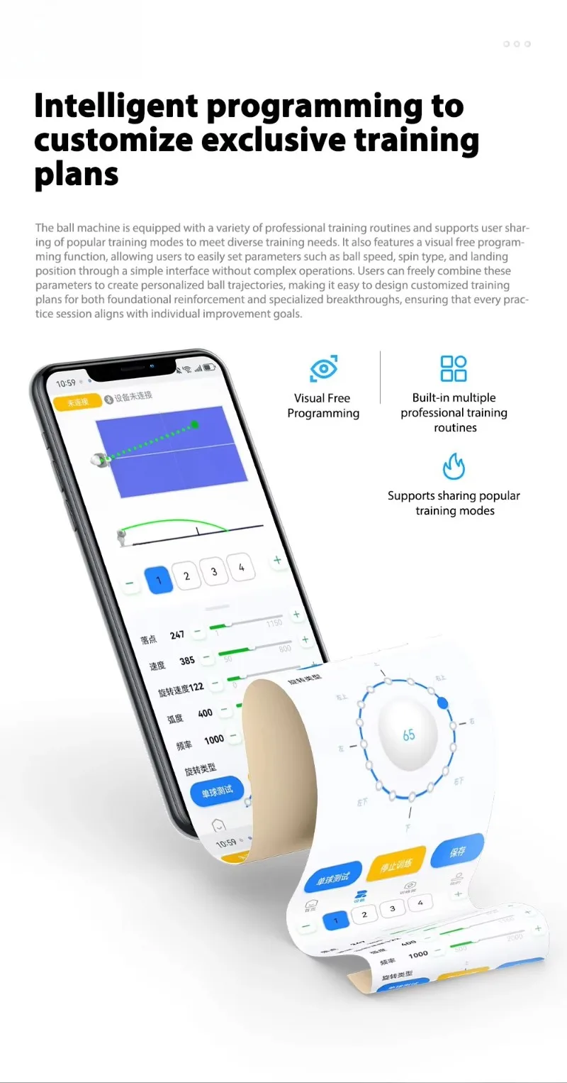 NEW Pusun Intelligent Table Tennis Machine With Net Indoor Smart Ping Pang Ball Serving Machine Trainer for Home Club Dora