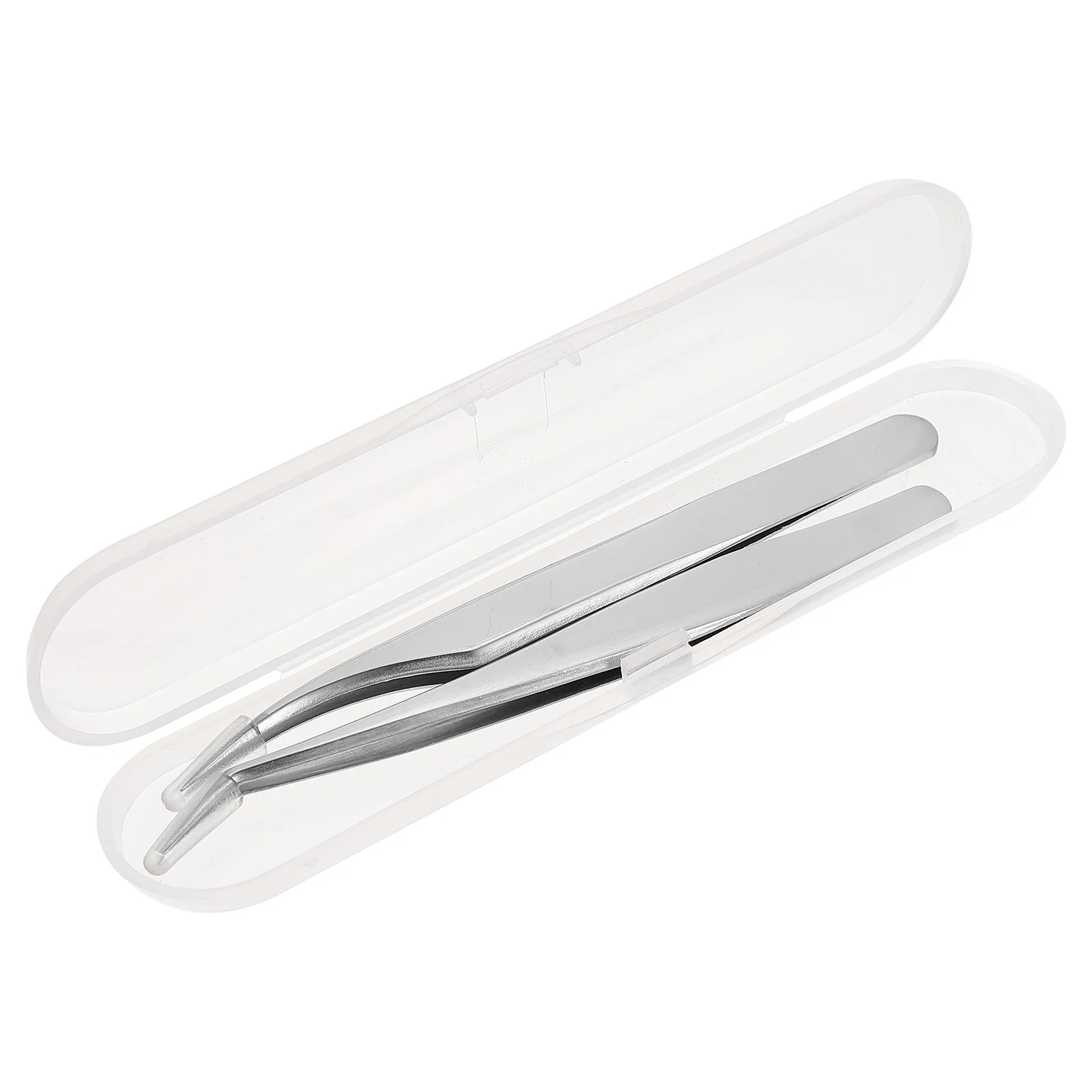 

2Pcs Stainless Grafting Tweezers Ergonomic Non-Slip Handle for Eyelash Extension Lightweight Travel Friendly Beauty Accessories