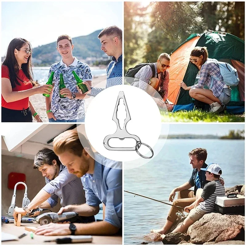 Selbstverteidigungswaffen Outdoor EDC Überlebenswerkzeug Verteidigung Persönlicher Schlüsselanhänger Stinger Flaschenöffner Schraubenschlüssel für Männer Frauen – Detail 3