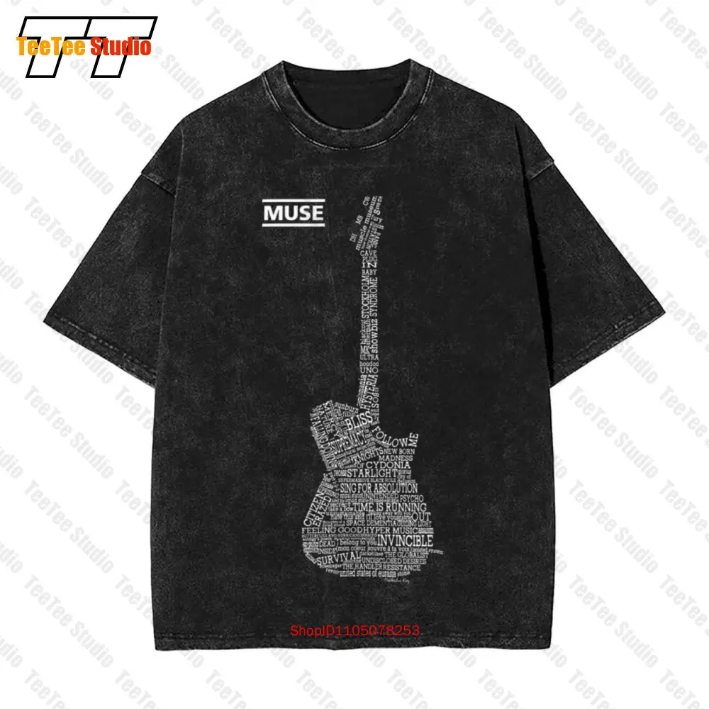 Muse V2, Matthew Bellamy, Guitar Logo Vintage Oversized T-Shirt 2MGF