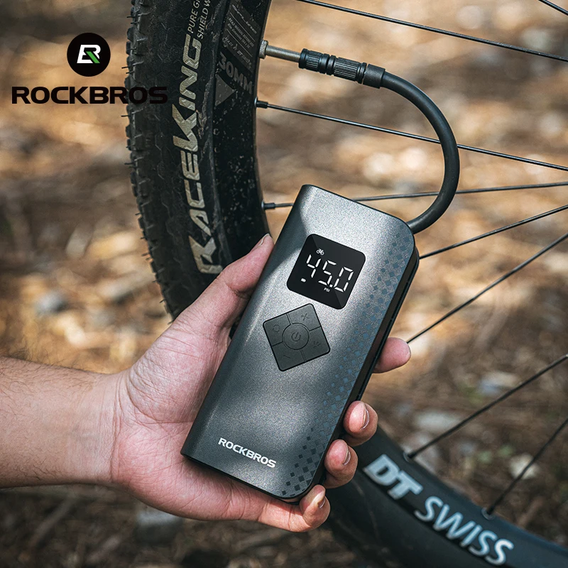 

ROCKBROS 150PSI Bike Motorcycles Electric Air Pump 2000mAh Wireless Tire Inflatable Pump Valve Car Balls Bicycle Air Compressor