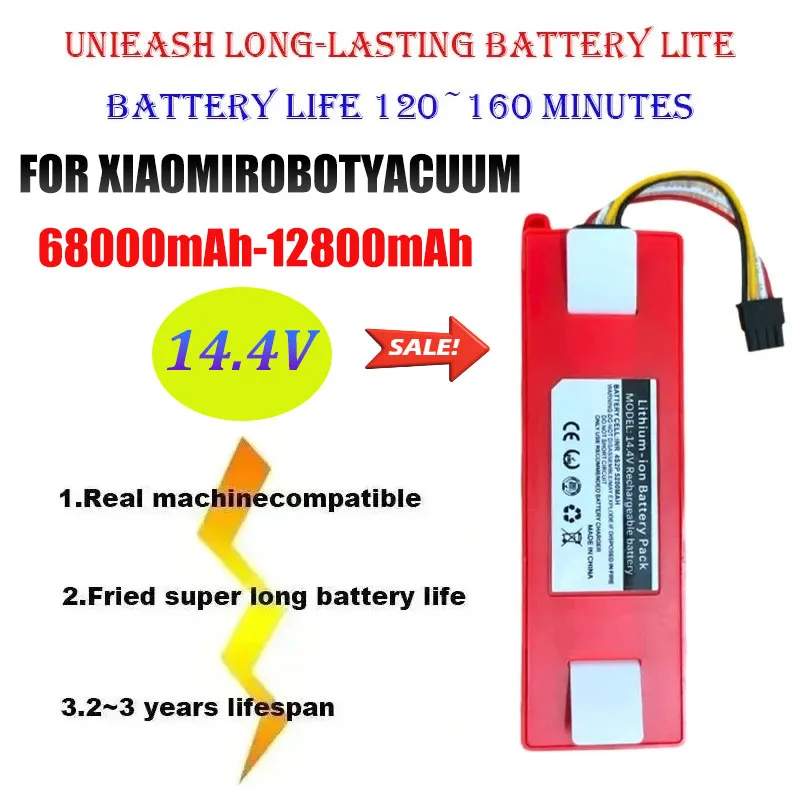 

Replacement Battery BRR-2P4S-5200D 12800mAh For XIAOMI Roborock S50 S51 S55 T60 Sweeping Mopping Robot Vacuum Cleaner Battery