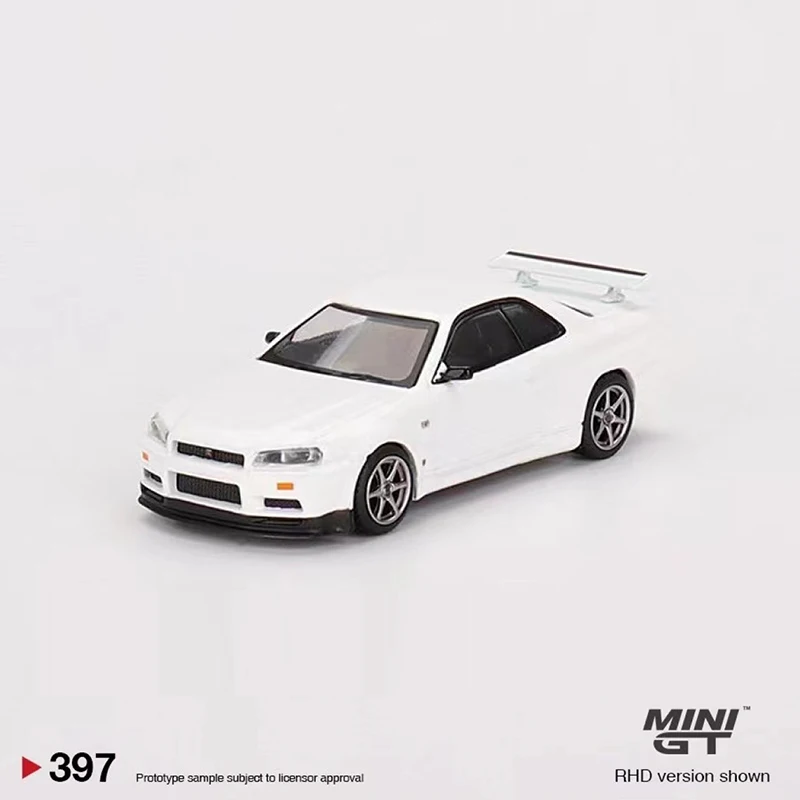 

Мини GT 1:64 модель автомобиля Niss Skyline GT-R (R34) V-Spec N1 #397 RHD белый