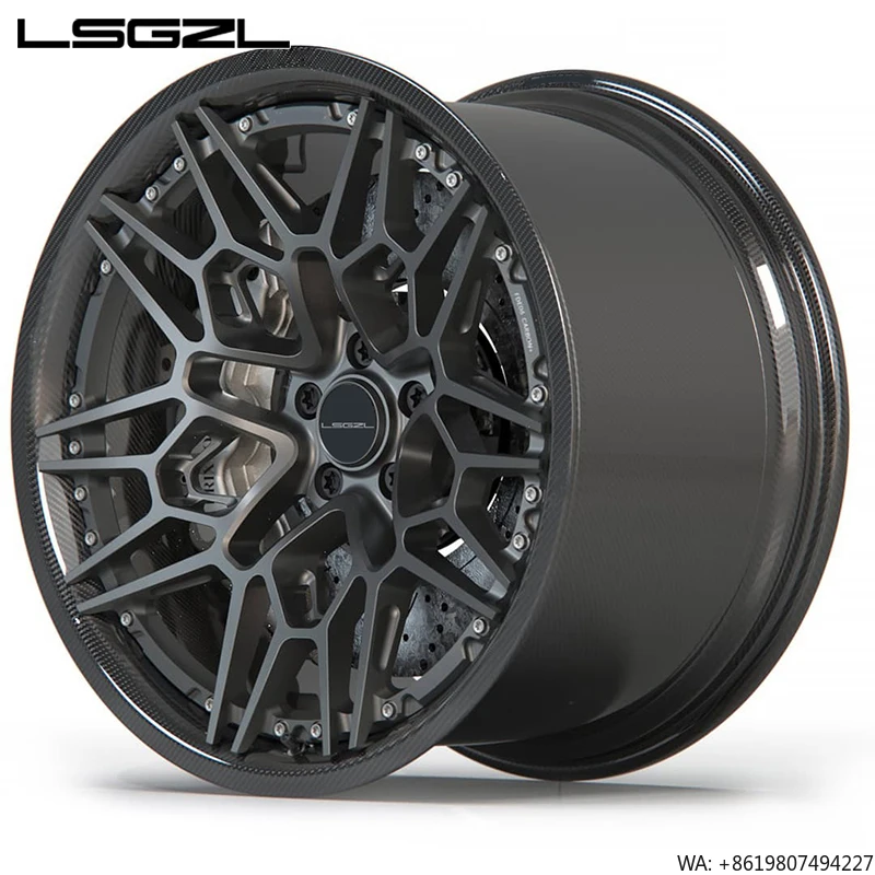 

LSGZL Custom 18-26 Inch Alloy Wheels for 5x114.3 5X120 Car Carbon Fiber Wheels