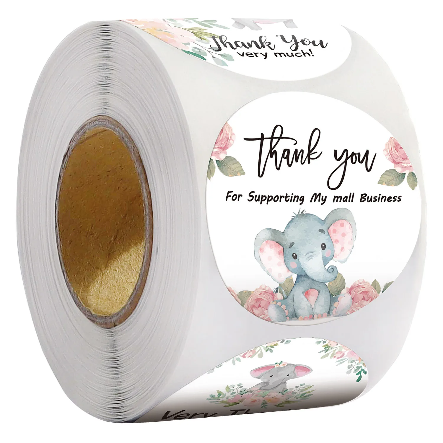 100-500 Pcs 8 Design 1-1.5inch DIY Elephant Decor koperta opakowanie dziękuję Sticky Note etykiety samoprzylepne prezent Seal naklejki