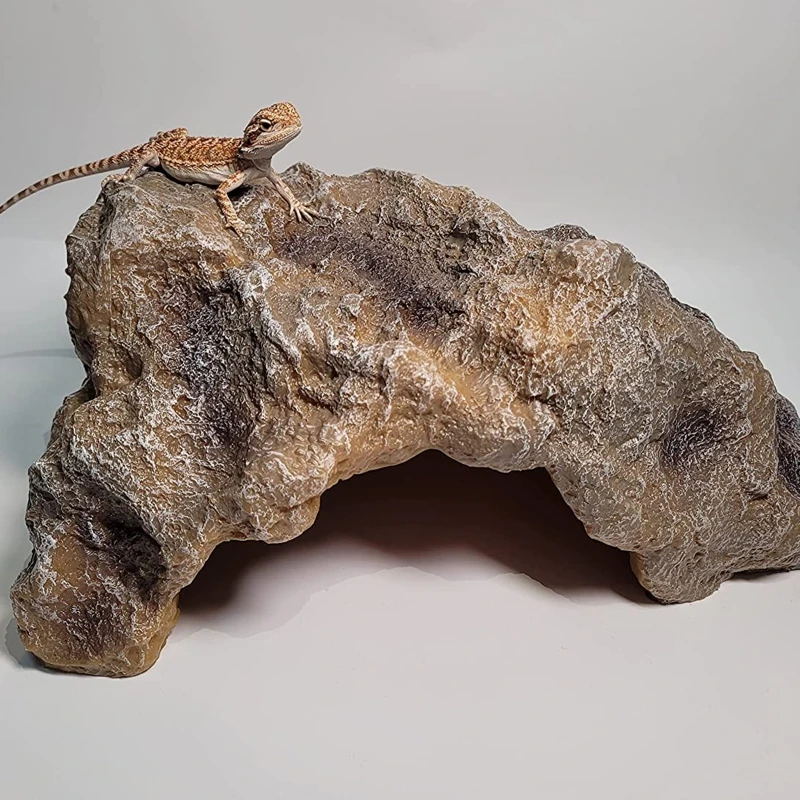 Rock Hideout Habitat Decoration Resin Cave for Small Amphibians Iguanas