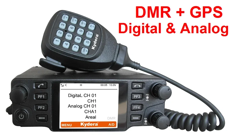Long Distance High Pwer 40W Kydera DMR 200 Mile Walkie Talkie & Digital Mobile Radio With Gps CDM-550H
