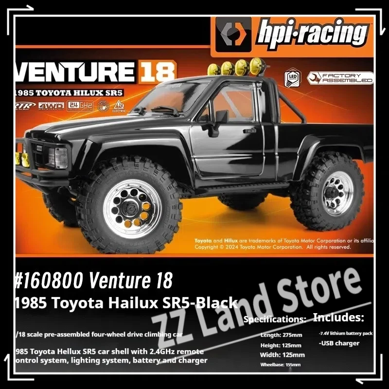 Hpi Venture Simulation 1/18 Toyota Hilux Hynix Four-Wheel Drive Two-Speed Remote Control Electric Off-Road Climbing Vehicle Toys