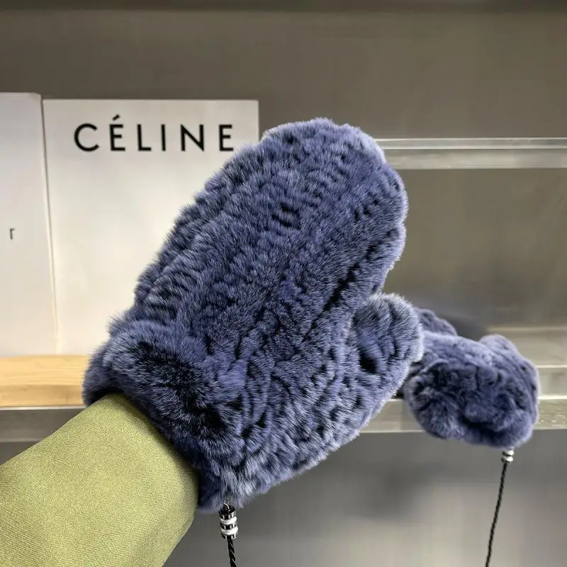 Nouveau hiver femmes réel Rex gants de fourrure de lapin tricoté réel Rex fourrure de lapin mitaines offre spéciale dame hiver chaud doux gant de fourrure naturelle