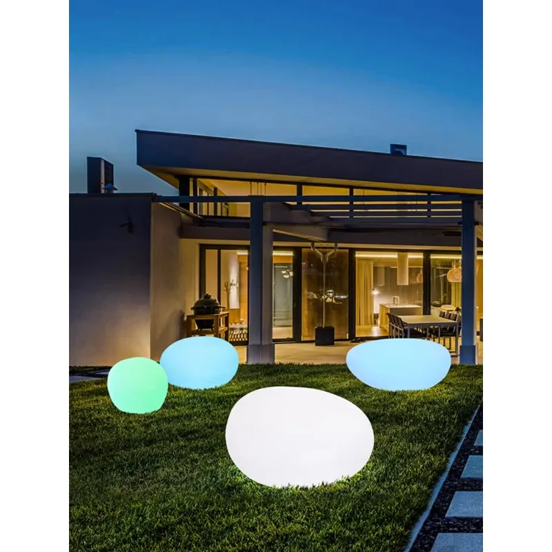 Outdoor luminous stone lamp, park square, garden lawn lamp, landscape garden, solar simulation pebble modeling light