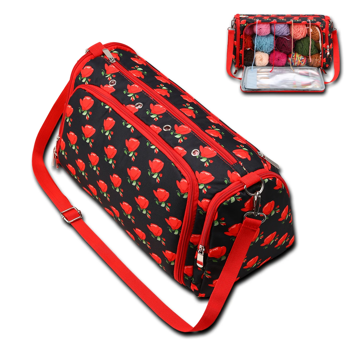 

Hot New Yarn Storage Bag Empty Wool Crochet Storage Bag Waterproof Crochet Hooks Diagonal Package Sewing Organizer Knitting Bag