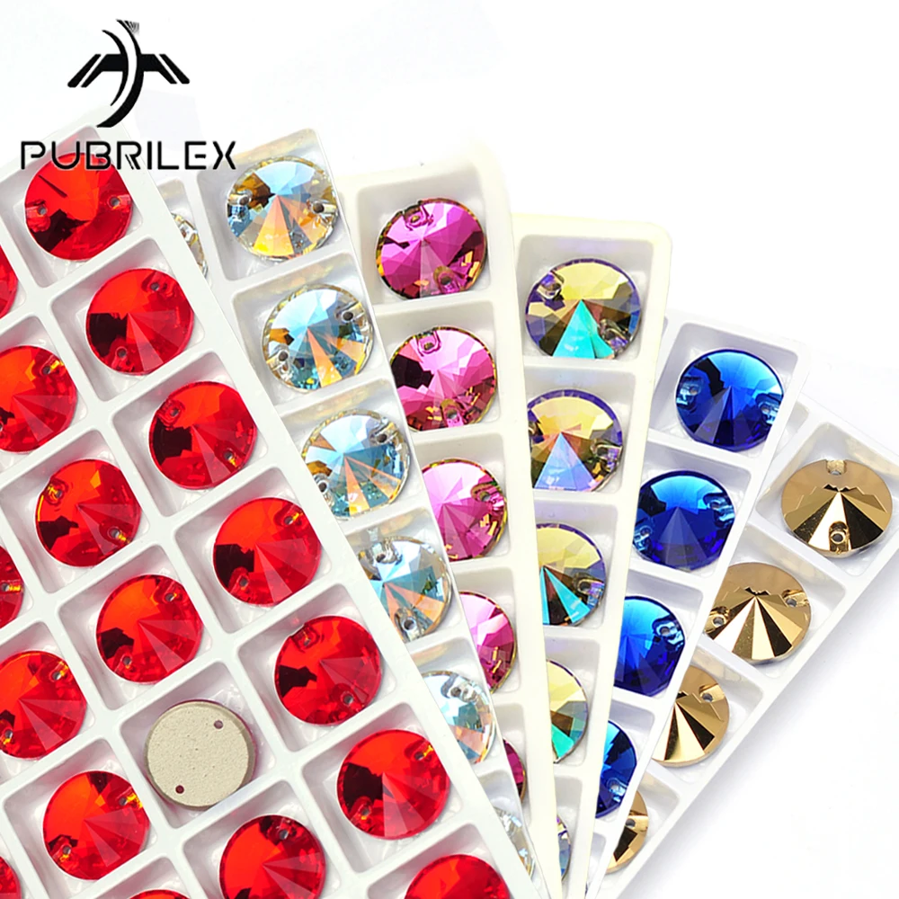 Wholesale Rivoli New K9 Rhinestones Colorful Edges with chamfers Flat Glass Crystal Sewing Stones For DIY Garment Accessories