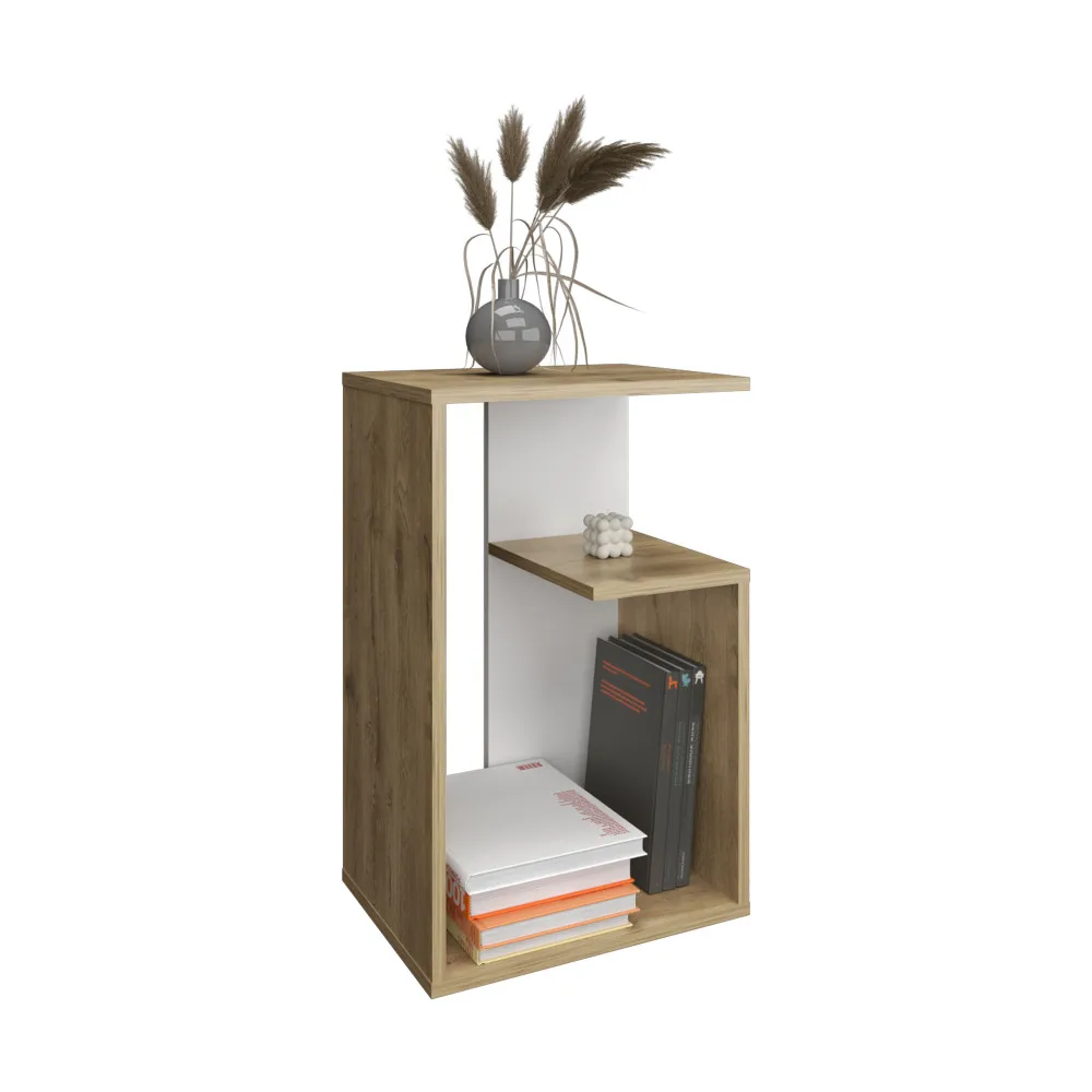 

Side Table 25" H 1 Shelf Durable Engineered Wood Construction Ensures Long-lasting Stability and Performance