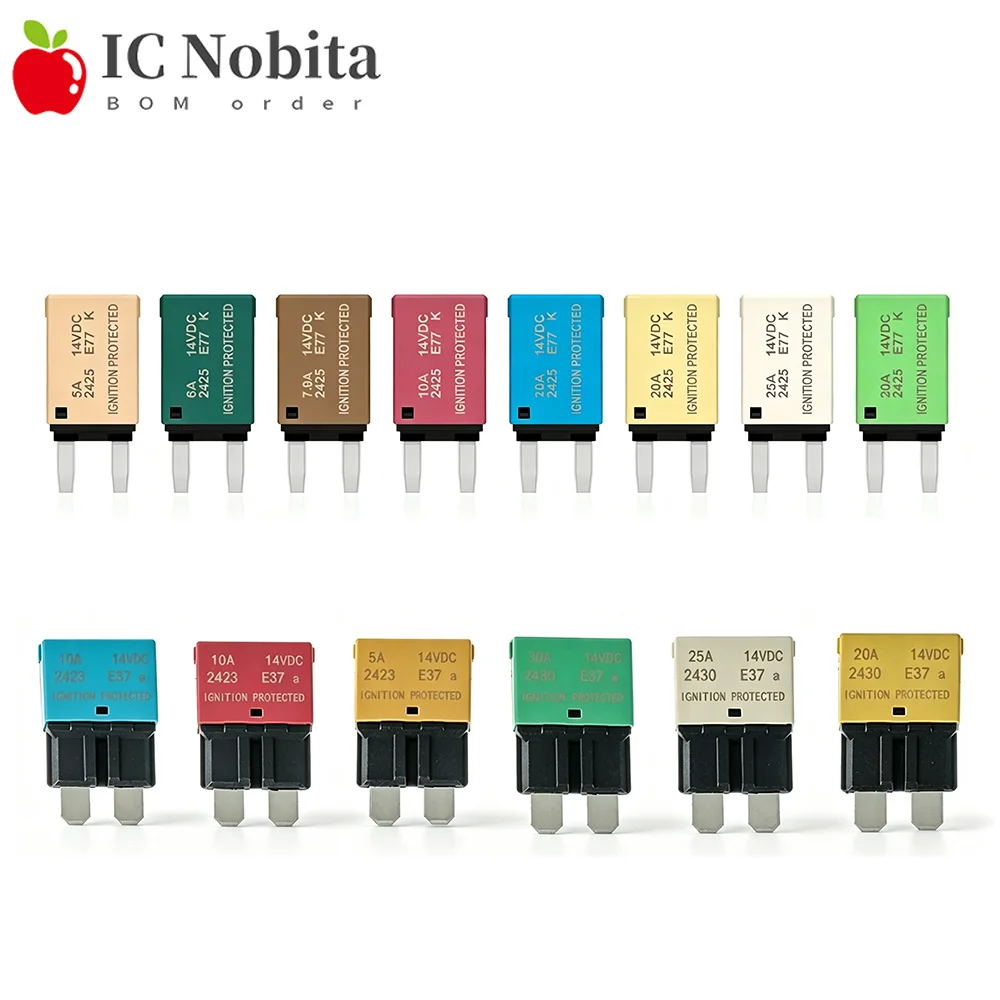 10PCS E37 E77 Circuit Breaker Blade Self-Reset Fuse 3A 5A 6A 7.5A 10A 15A 20A 25A 30A Resettable Fuses