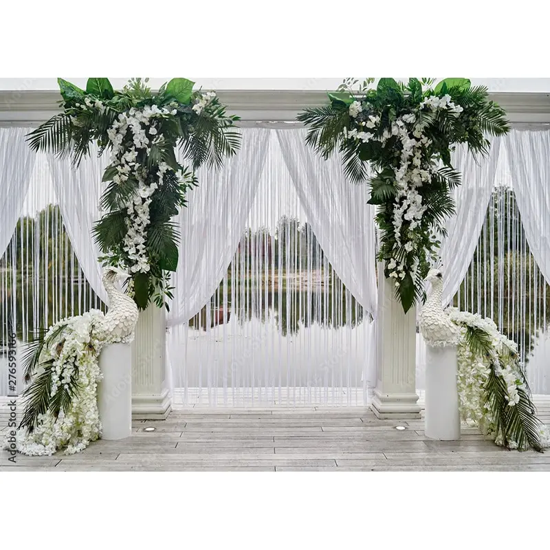 الفن القماش مخصص الزفاف خلفيات للتصوير الفوتوغرافي زهرة جدار الغابات مأدبة صور خلفية استوديو الدعائم HL-08