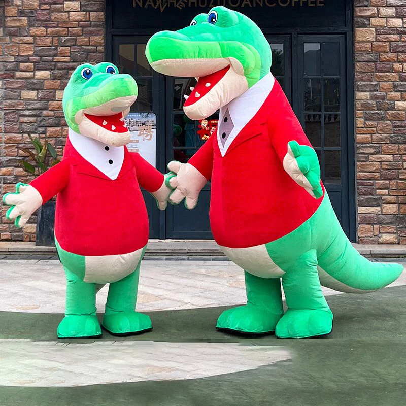 Costume gonfiabile della mascotte del coccodrillo Anime Cartoon Animal Blow Up Dress Clothes For Adult travestimento Prop Halloween Christmas Stage