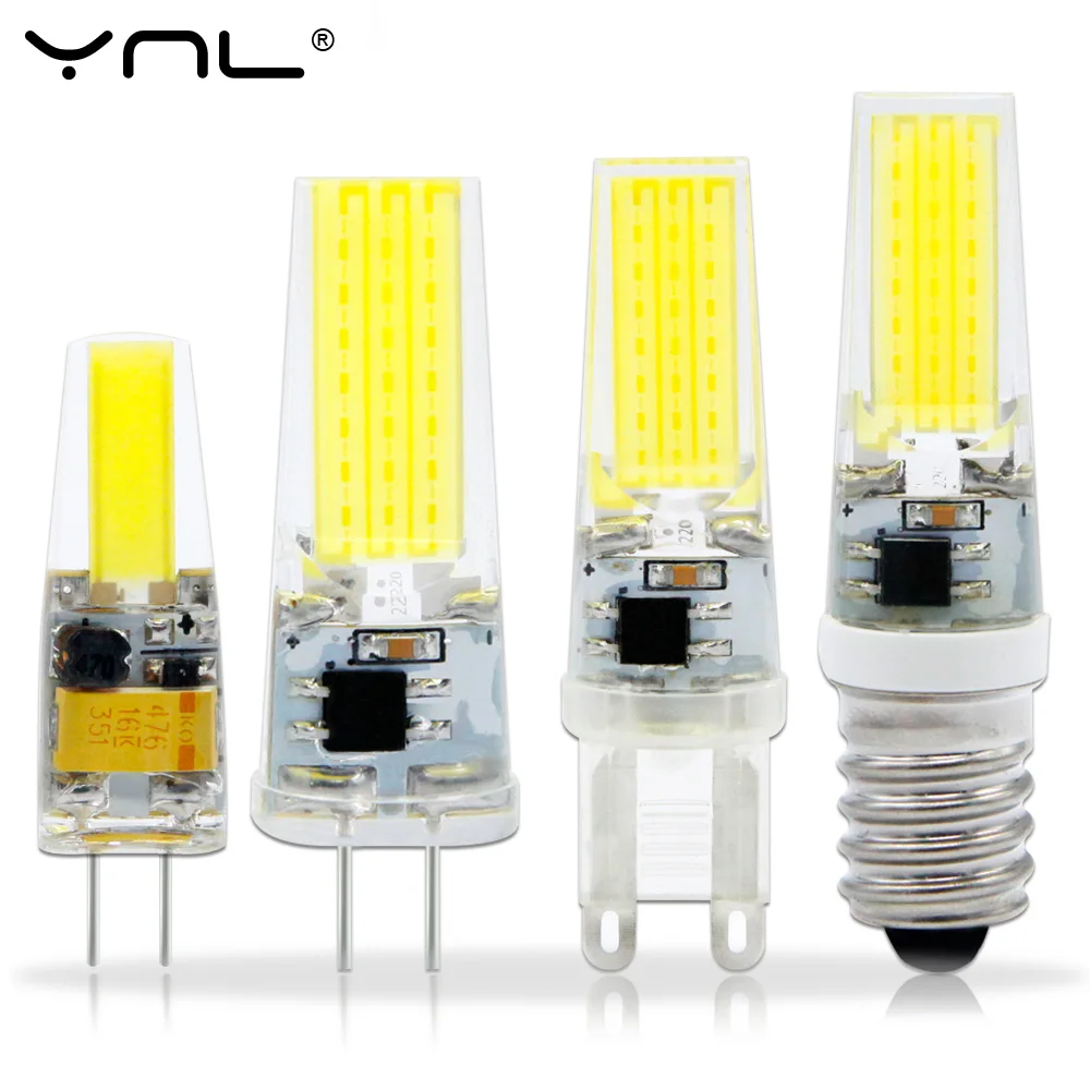 G4 LED COB 램프 밝기 조절 6W 9W COB LED 전구 E14 AC/DC 12V 220V Lampada LED G9 COB 스포트라이트 샹들리에 조명, 할로겐 교체 전구