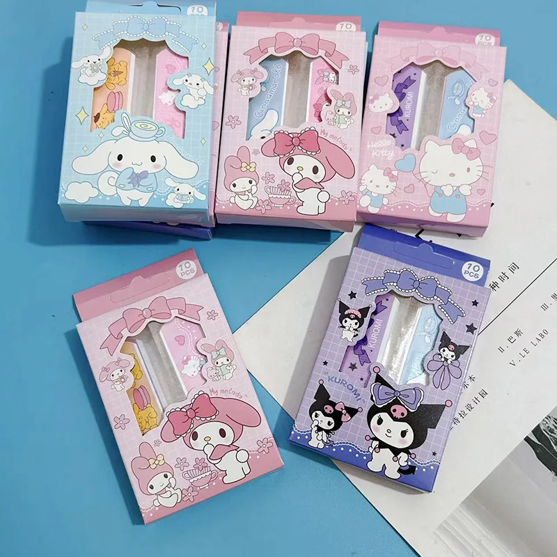 Kawaii 10Pcs/set Sanrios Kuromi Hello Kitty Cinnamoroll My Melody Waterproof Breathable Band-Aid Patch Students Bandage Gift Toy