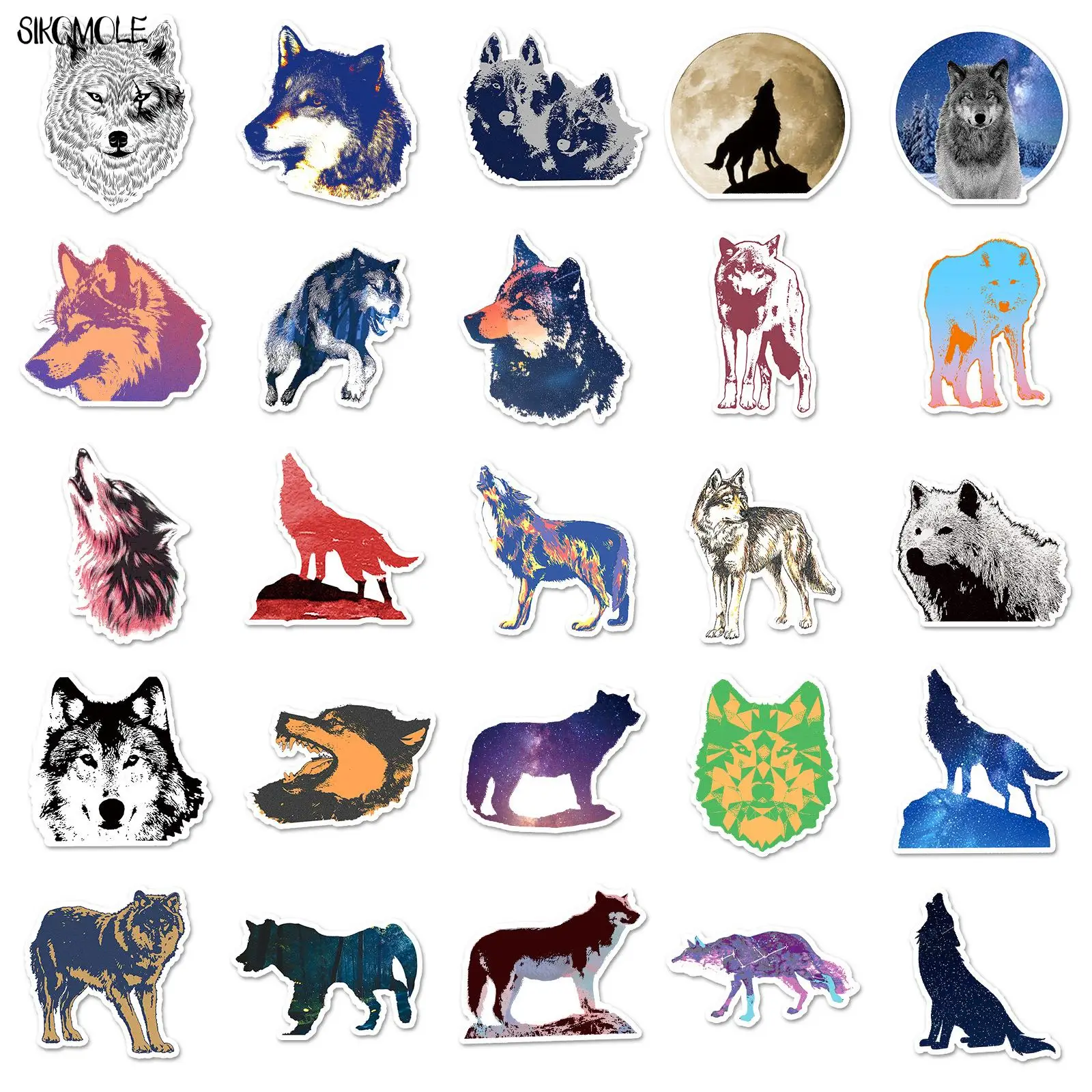 10/30/50PCS Cartoon Animal The Wolf Stickers For DIY Suitcase Skateboard Laptop Luggage Fridge Decorative Decal Graffiti Sticker