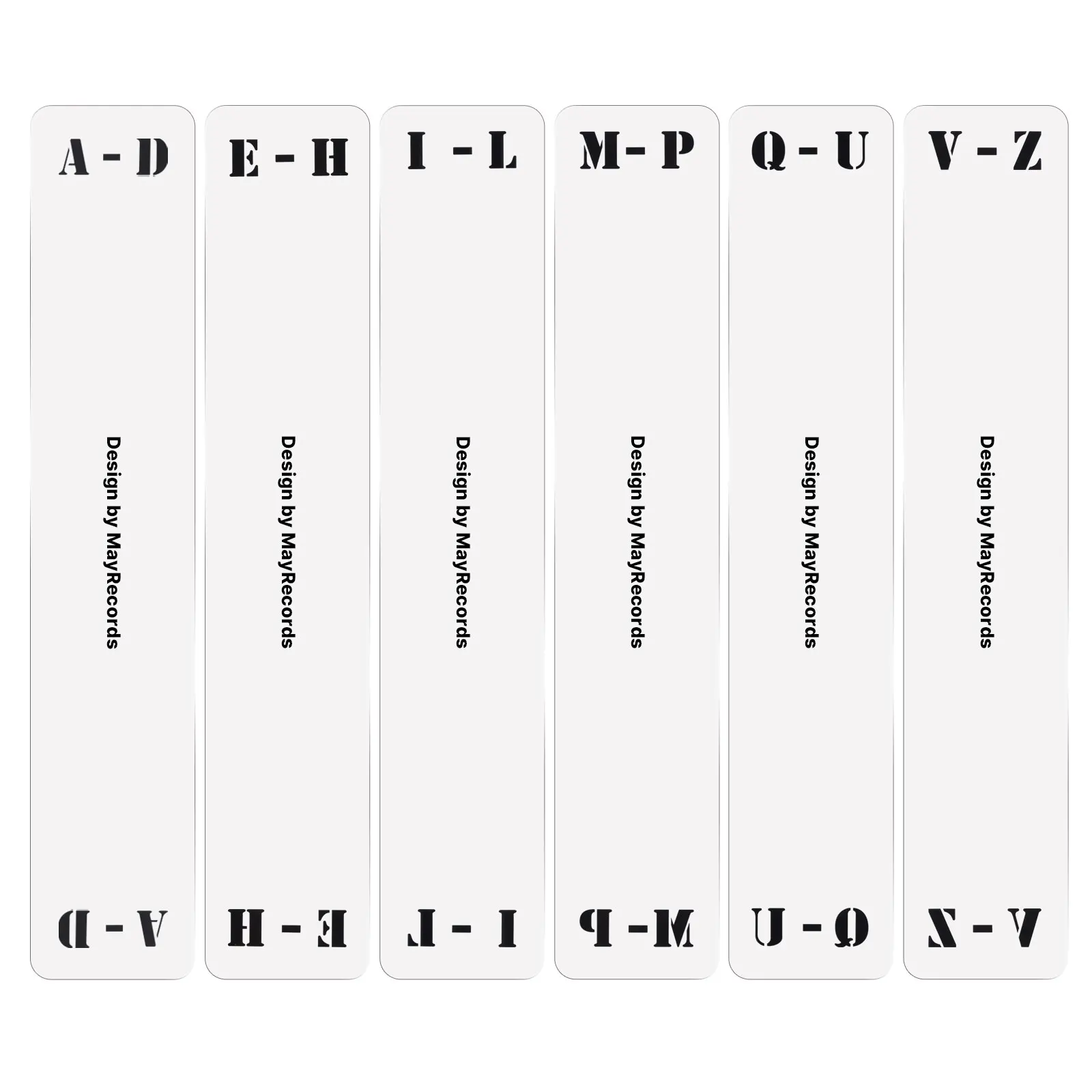 Hot 6 PC LP Transverse Vertical Alphabet Index Cards Vinyl Record Acrylic Transparent Divider Alphabet Tab Classification Card