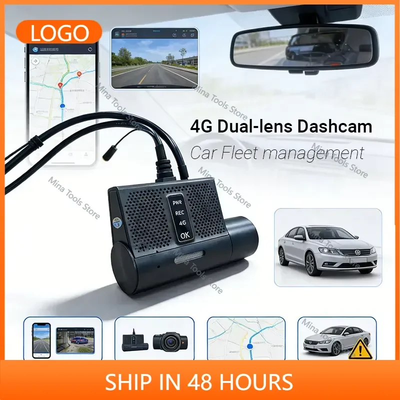 2 Channel 1080P Front/Rear Camera Dashcam with ADAS 4G/WiFi Video Recorder for Car