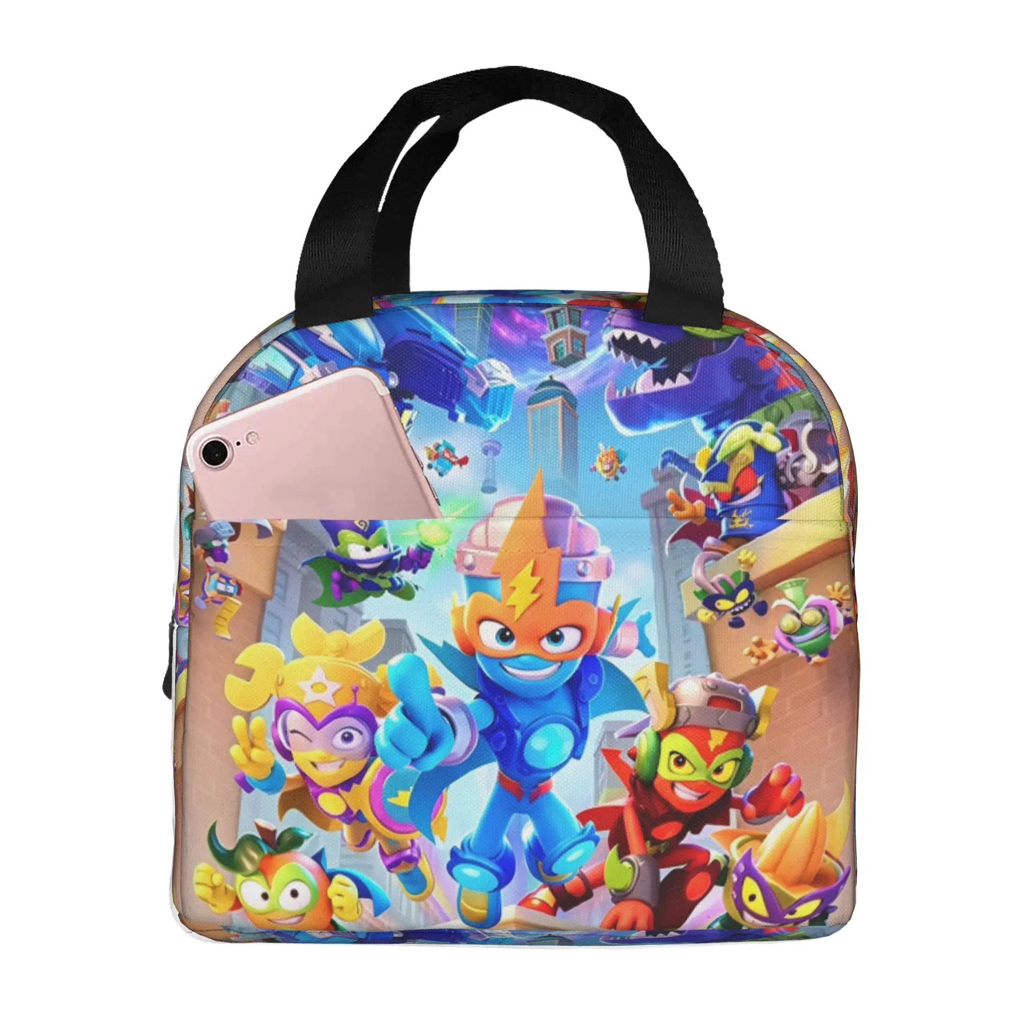 Supers Zingses Insulated Lunch Tote Bag for Women Video Games Adventure Portable Thermal Cooler Bento Box Outdoor Camping Travel