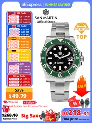 San Martin New 40mm Water Ghost Diver Watch Men Luxury NH35 PT5000 Automatic Mechanical Watch Sapphire Waterproof 200m SN0017