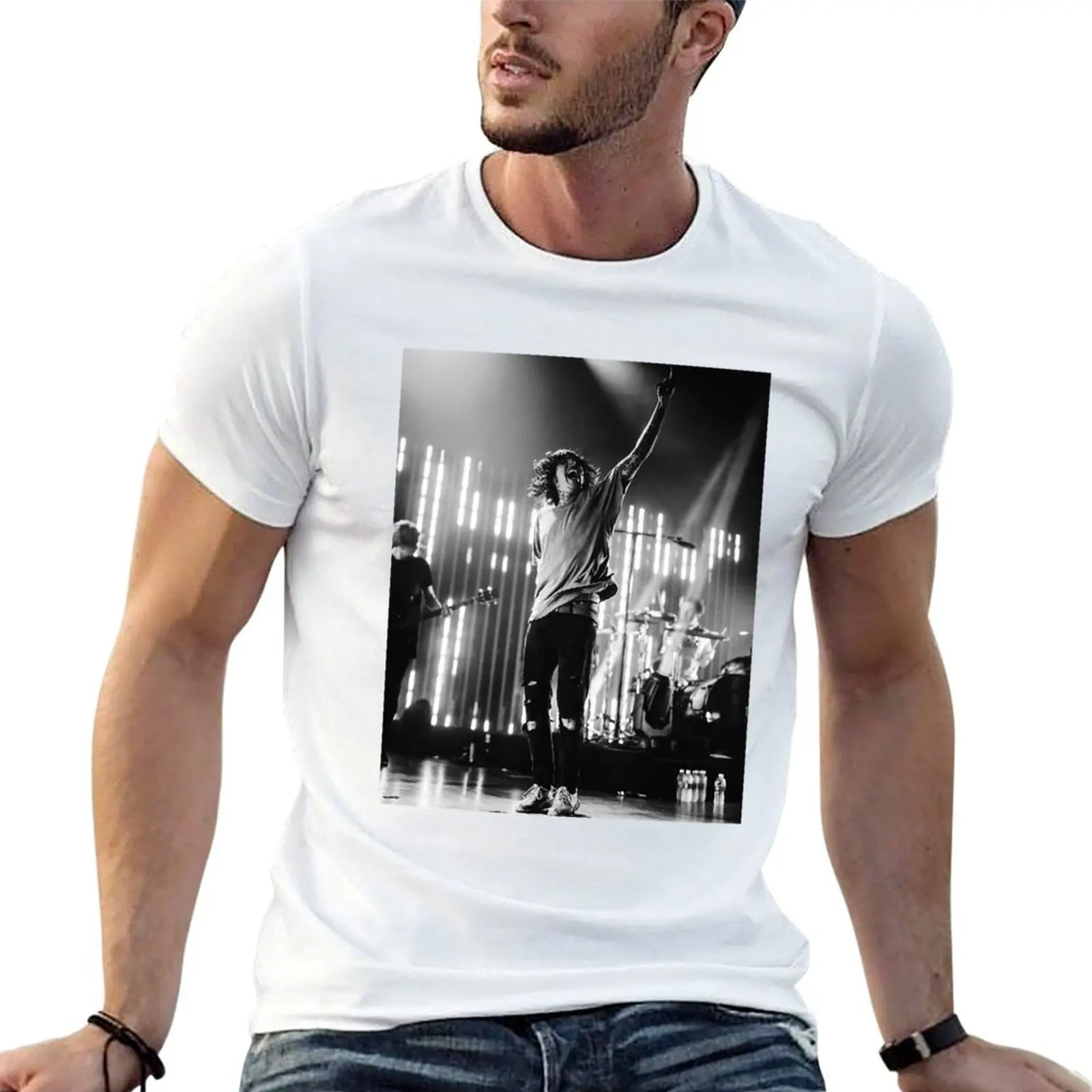 sykes concert T-Shirt blanks blue lock tee shirts for men