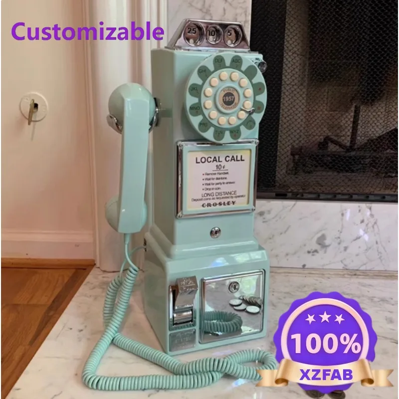 Factory Direct 2026 Vintage telephone, landline, coin operated, wall mounted, creative, old-fashioned antique, household fixed