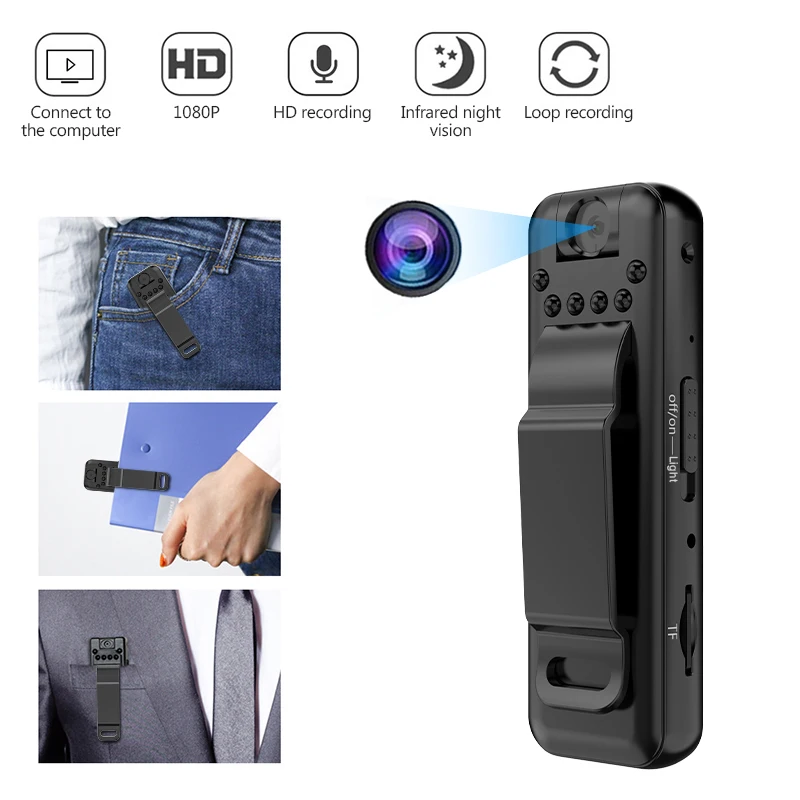 

Toopro VD-1 Remote Video Recording Body Worn Camera, 1080P HD, 12 Megapixel, 180 ° Rotating Lens, Back Clip Design