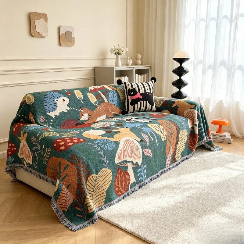 Living Room Sofa Cover Double Sofa Cover Lounge Chair Sofa Bed Washable Protective Cover Thick Breathable Fabric Sofa Towel