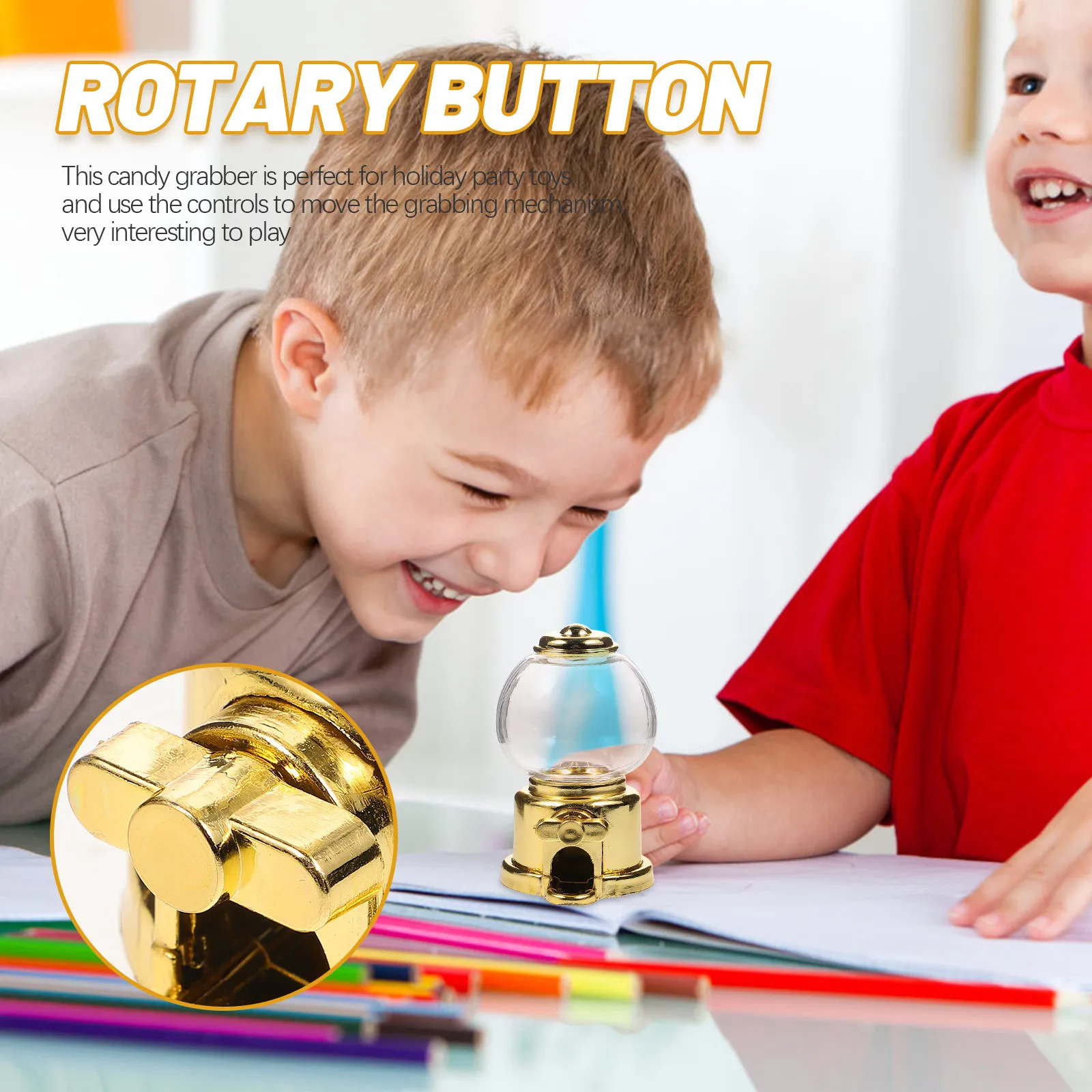 6pcs Candy Grabbing Machine Rotatable Design Kids Party Favors Toy Creative Mini Candy Box Wedding Dessert Table Entertainment view 5